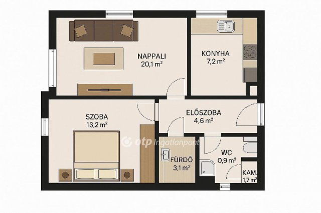 Eladó téglalakás, Budapesten, XXI. kerületben 54.5 M Ft