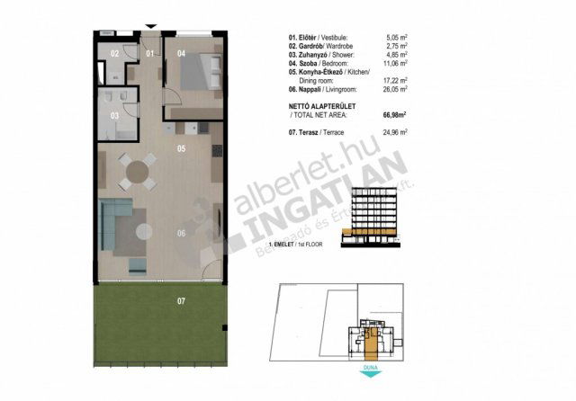 Kiadó téglalakás, albérlet, III. kerületben, Losonc utcában