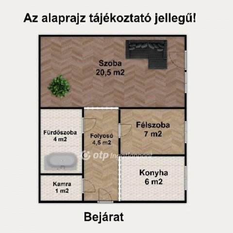 Eladó téglalakás, Győrött 45.99 M Ft, 1+1 szobás