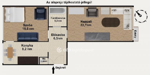 Eladó téglalakás, Budapesten, XX. kerületben 63 M Ft, 2 szobás