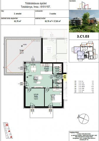 Eladó téglalakás, Tatabányán 79.828 M Ft, 3 szobás