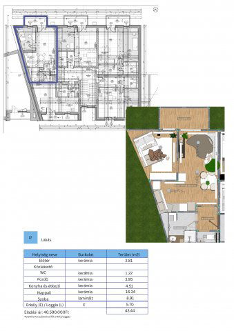 Eladó téglalakás, Nyíregyházán 40.59 M Ft, 1+1 szobás