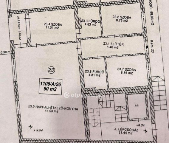 Eladó téglalakás, Szolnokon 103.5 M Ft, 1+3 szobás