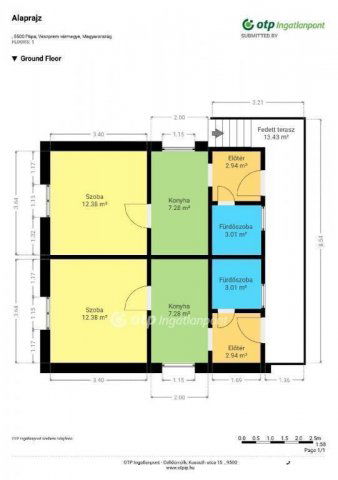 Eladó családi ház, Pápán 46.9 M Ft, 2+2 szobás