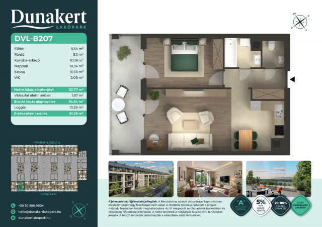 Eladó téglalakás, Vácon, Németh László utcában 77.99 M Ft