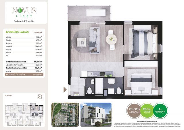 Eladó téglalakás, Budapesten, XV. kerületben, Kékszilva utcában