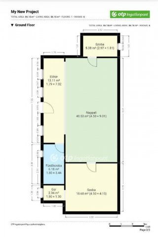 Eladó téglalakás, Pápán 51.9 M Ft, 1+1 szobás
