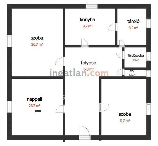 Eladó téglalakás, Dunavecsén 35.7 M Ft, 2+1 szobás