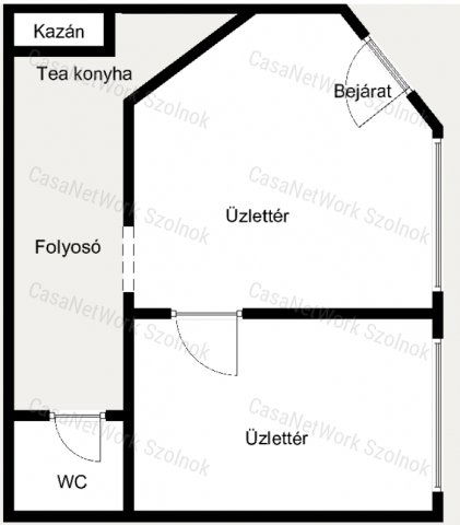 Kiadó üzlethelyiség, Szolnokon 230 E Ft / hó, 2 szobás