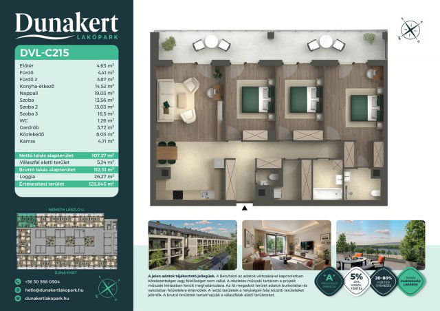 Eladó téglalakás, Vácon, Németh László utcában 114.99 M Ft