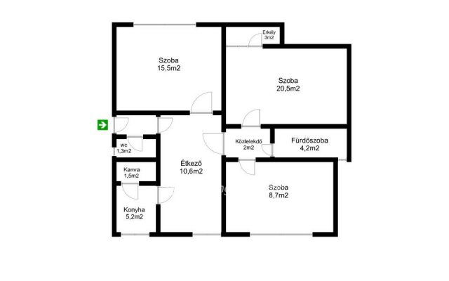 Eladó panellakás, Hajdúnánáson 42 M Ft, 2+1 szobás