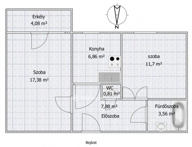 Eladó panellakás, Mohácson 30.5 M Ft, 2 szobás