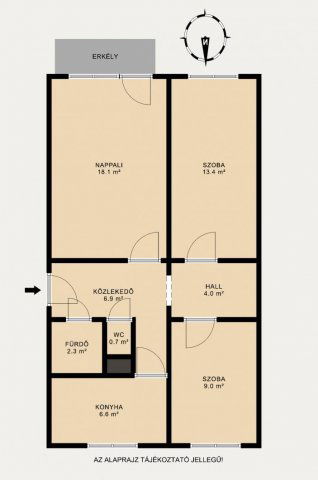 Eladó panellakás, Tatabányán 49.9 M Ft, 2+1 szobás