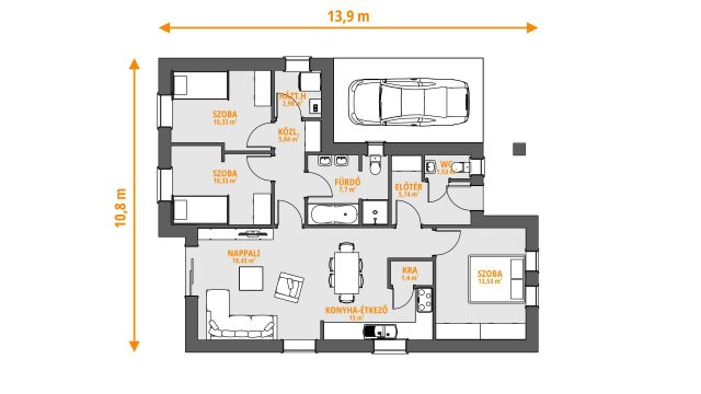 Eladó családi ház, Kunszálláson 65.9 M Ft, 4 szobás