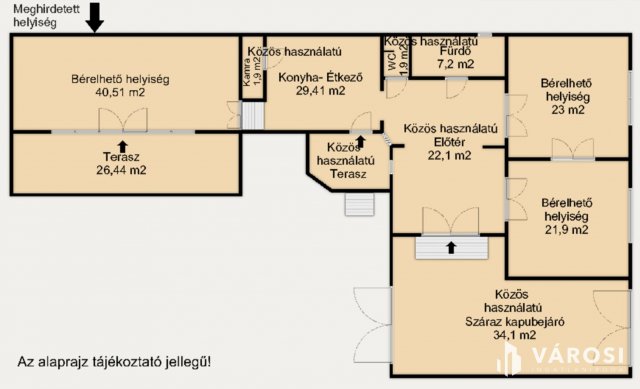 Kiadó iroda, Hódmezővásárhelyen 180 E Ft / hó, 1 szobás