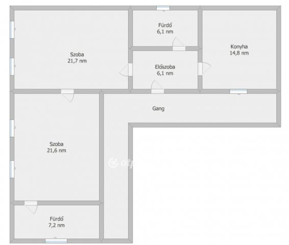 Eladó családi ház, Őcsényen 16 M Ft, 2 szobás