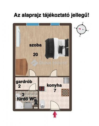 Eladó panellakás, Veszprémben 32.9 M Ft, 1 szobás