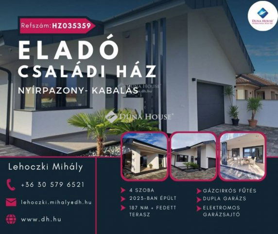 Eladó családi ház, Nyírpazonyon 109.9 M Ft, 4 szobás