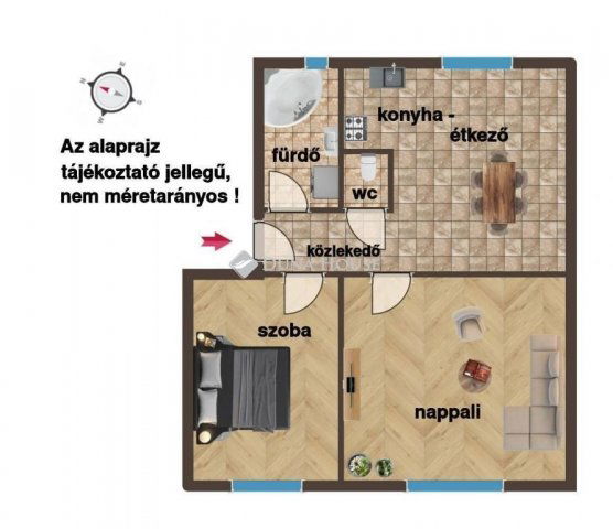 Eladó téglalakás, Szombathelyen 44.9 M Ft, 2 szobás