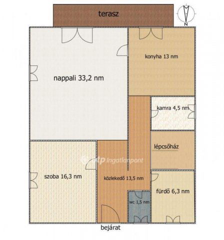 Eladó családi ház, Kiskunlacházán 79.9 M Ft, 5 szobás