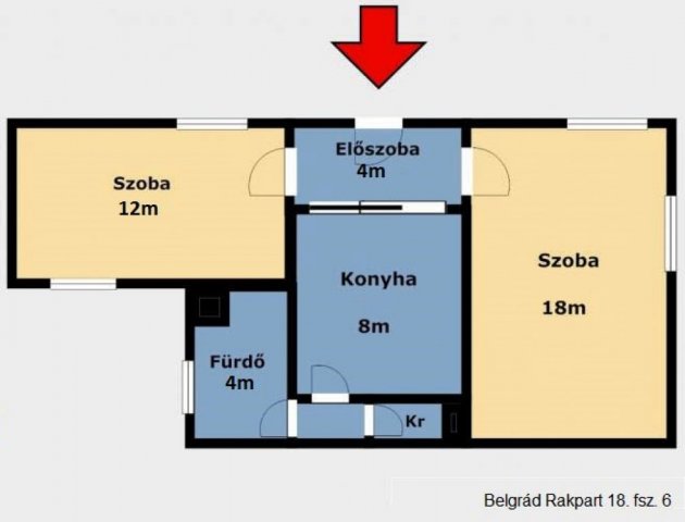Eladó téglalakás, Budapesten, V. kerületben, Belgrád rakparton