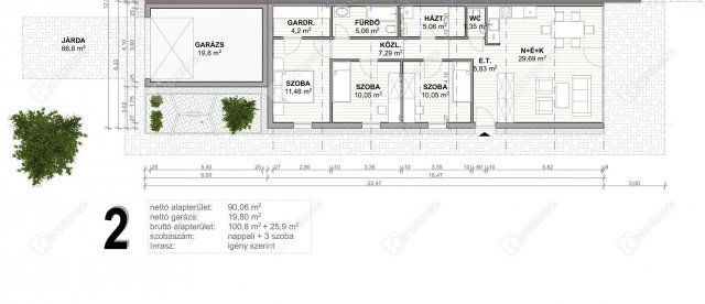 Eladó ikerház, Debrecenben 95 M Ft, 4 szobás