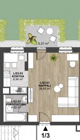 Eladó téglalakás, Miskolcon 56 M Ft, 1 szobás