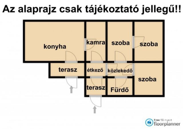 Eladó családi ház, Tótkomlóson 17 M Ft, 3 szobás
