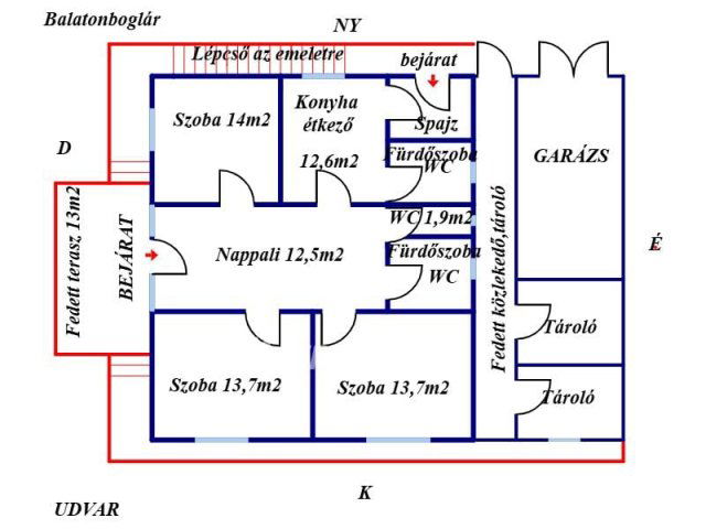 Eladó családi ház, Balatonbogláron 138.5 M Ft, 6+1 szobás