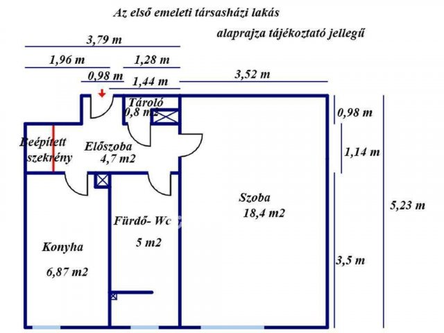 Eladó téglalakás, Szolnokon 32.9 M Ft, 1 szobás