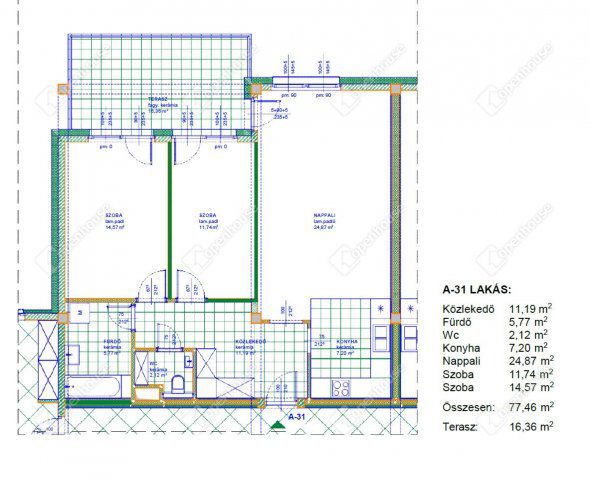 Eladó téglalakás, Miskolcon 74.1 M Ft, 3 szobás