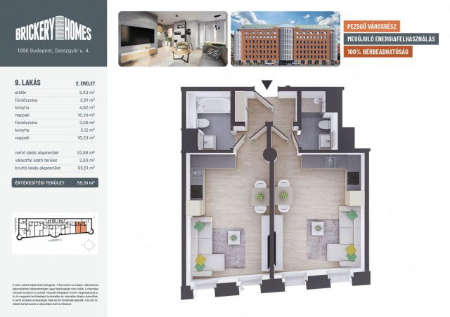 Eladó téglalakás, VIII. kerületben, Szeszgyár utcában