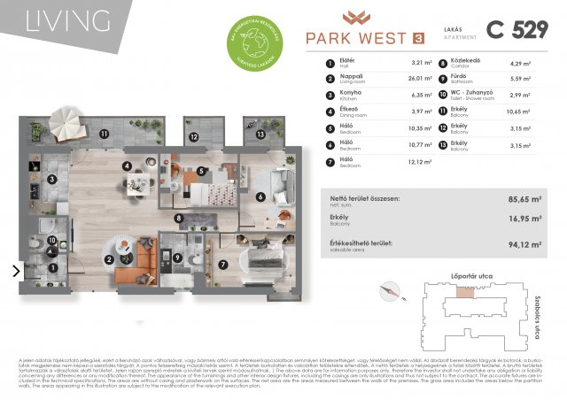 Eladó téglalakás, Budapesten, XIII. kerületben, Szabolcs utcában