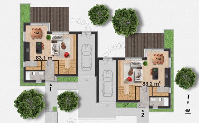 Eladó ikerház, Budapesten, XXII. kerületben, Barackos úton