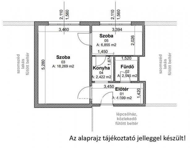 Eladó panellakás, Miskolcon 24.99 M Ft, 1+1 szobás