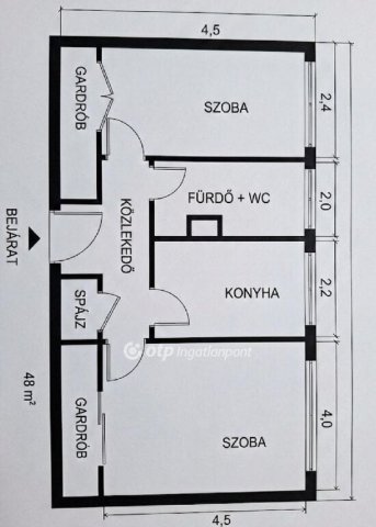 Eladó téglalakás, Dunaújvárosban 44.9 M Ft, 2 szobás