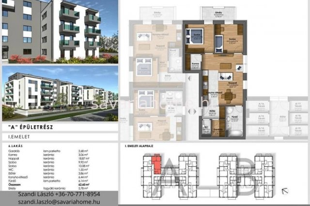 Eladó téglalakás, Szombathelyen 65.9 M Ft, 3 szobás