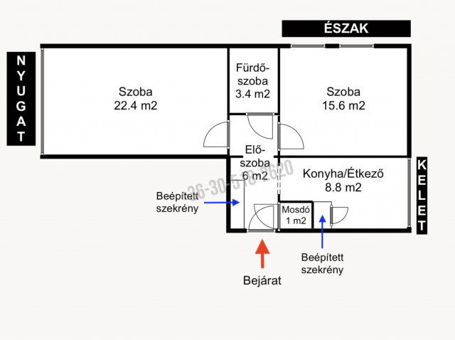 Eladó panellakás, Vácon 56 M Ft, 2 szobás / költözzbe.hu