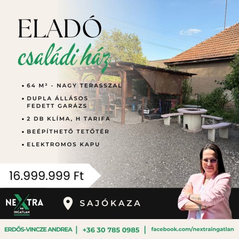 Eladó családi ház, Sajókazán 17 M Ft, 2 szobás