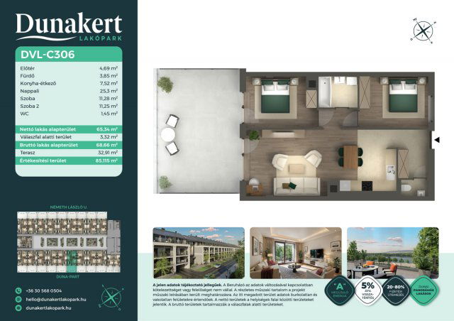 Eladó téglalakás, Vácon, Németh László utcában 96.99 M Ft