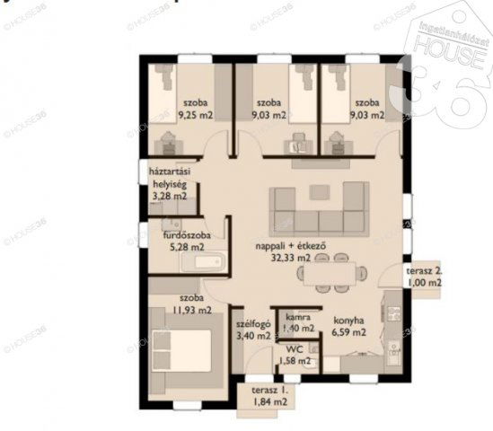Eladó családi ház, Ballószögön 78.9 M Ft, 5 szobás