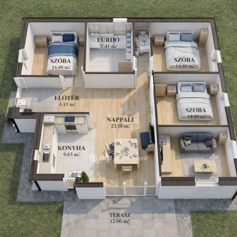 Eladó ikerház, Áporkán 89.9 M Ft, 4+1 szobás