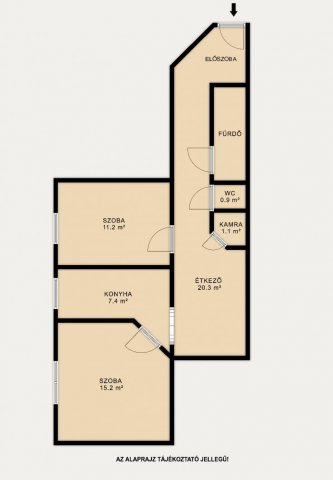 Eladó téglalakás, Komáromban 44.5 M Ft, 2 szobás