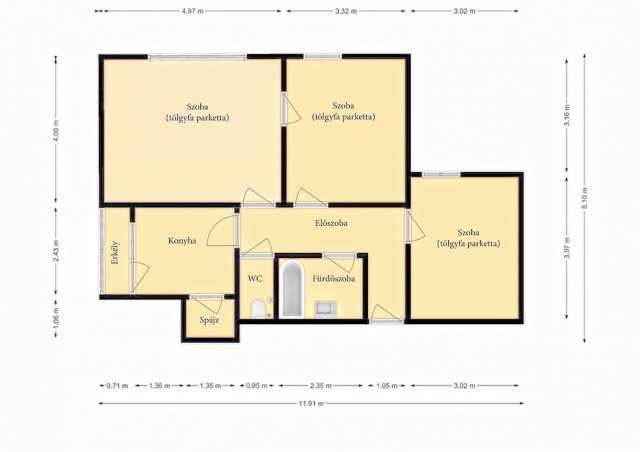 Eladó téglalakás, Pécsett 62 M Ft, 3 szobás