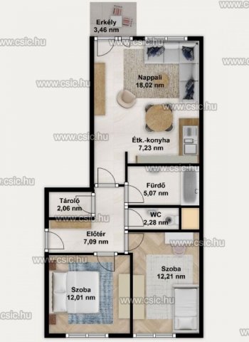 Eladó téglalakás, Budapesten, IV. kerületben 98.9 M Ft, 3 szobás