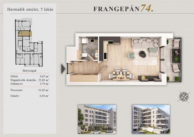Eladó téglalakás, XIII. kerületben, Frangepán utcában