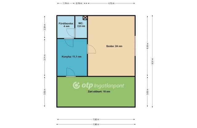 Eladó téglalakás, Budapesten, IV. kerületben 47.3 M Ft, 1 szobás