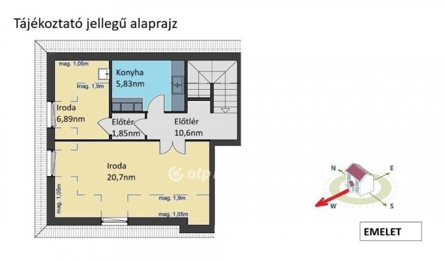 Kiadó iroda, Szentendrén 450 E Ft / hó, 2+1 szobás