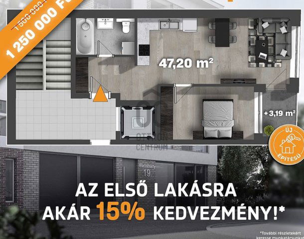 Eladó téglalakás, Debrecenben 75 M Ft, 2 szobás