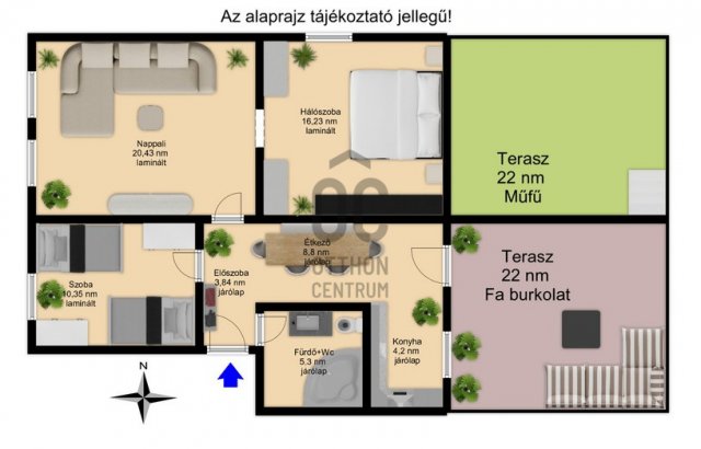 Eladó téglalakás, Gyöngyösön 63.9 M Ft, 3 szobás